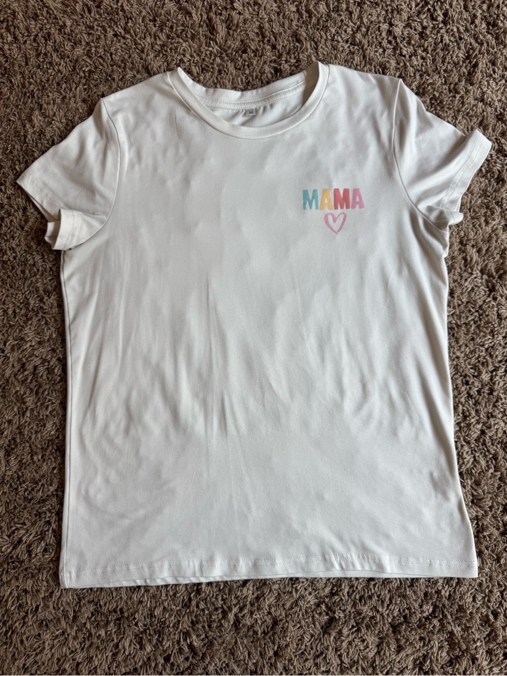 Source Unknown White Tee with Pastel "MAMA" Graphic